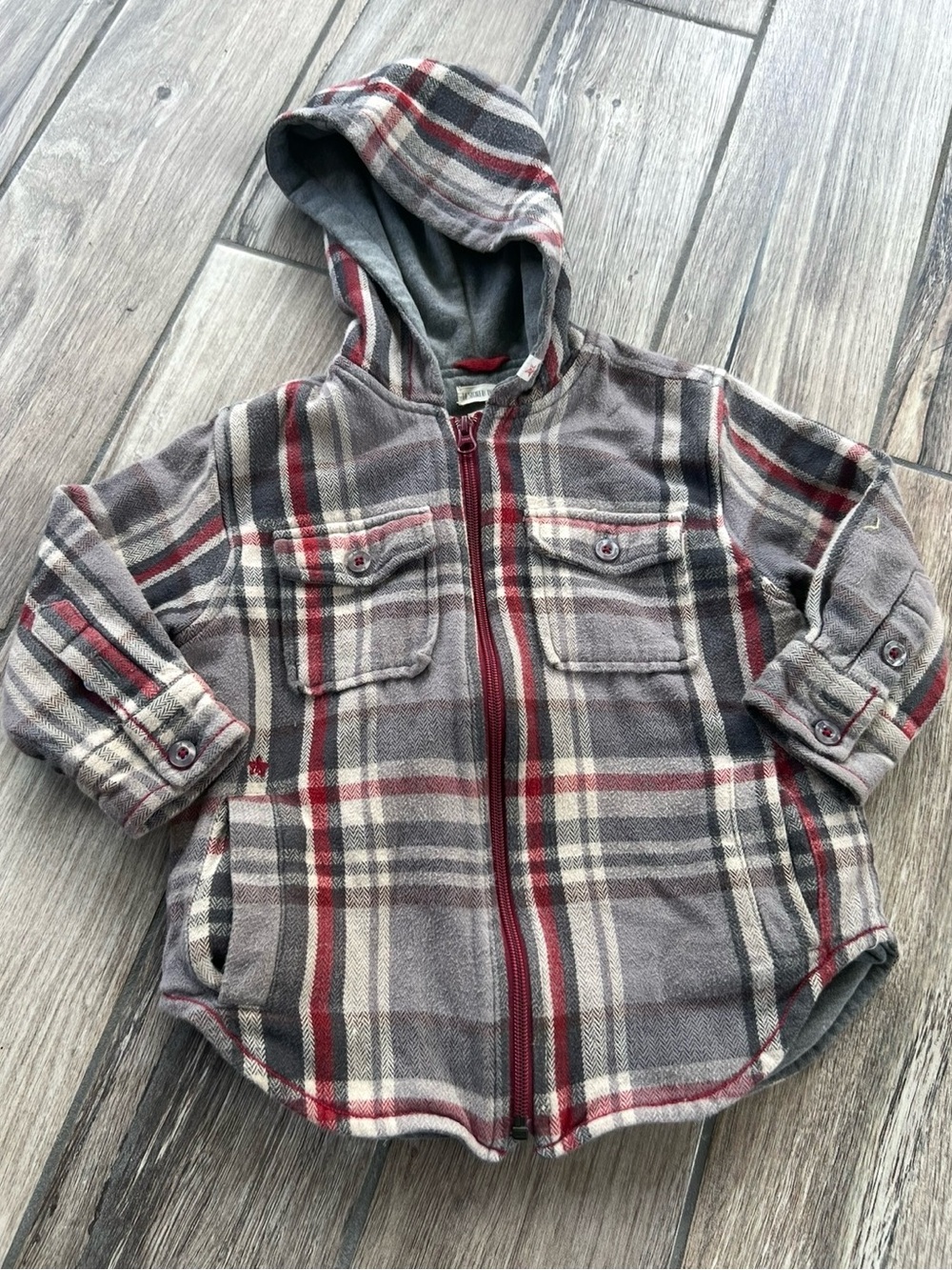 Hatley Cotton Plaid Hooded Jacket Lined 5T
